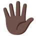 🖐🏿 hand with fingers splayed: dark skin tone display on Google